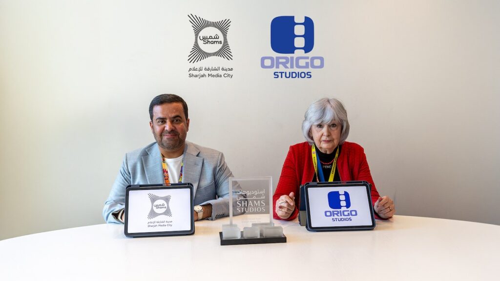 Hungarian studio operator Origo Studios to guide Shams Production Hub development: representatives of Sharjah Media City (Shams) and Origo Studios at the partnership signing